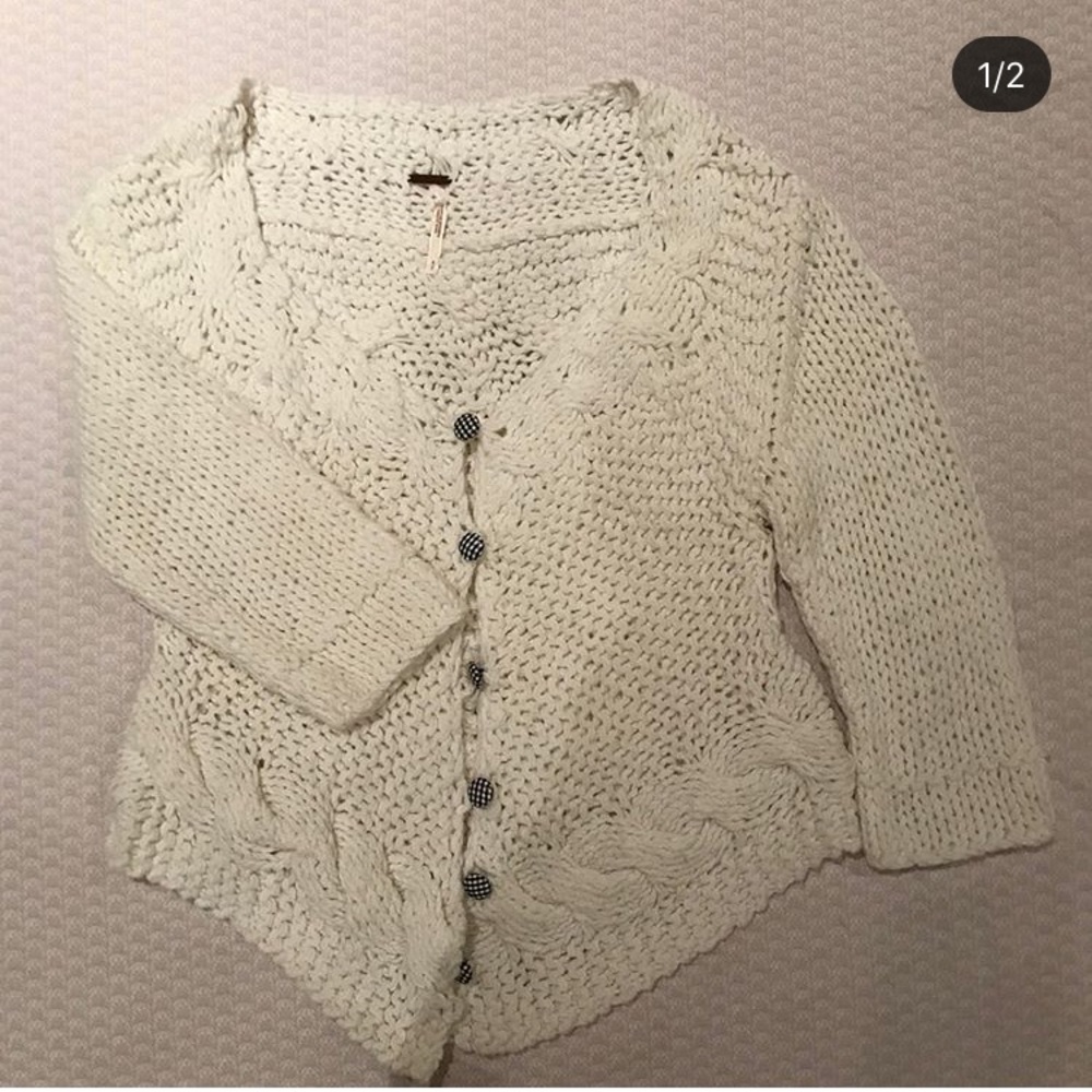 Free People 3/4 sleeve sweater cardigan